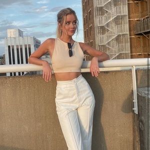 Princess Polly White Leather High Rise Encore Pant